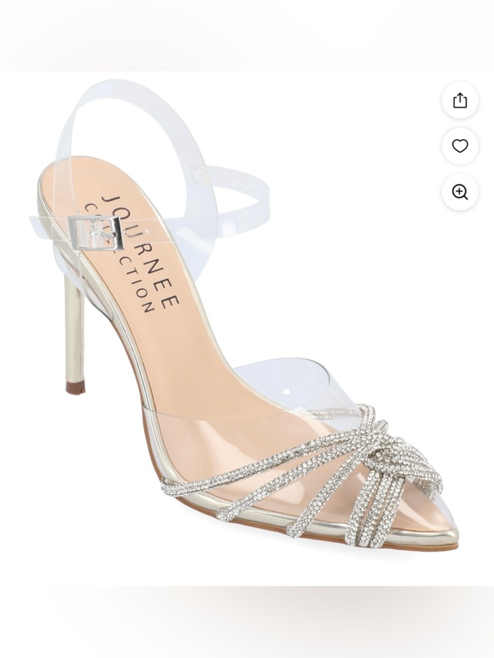 Journee Collection Eleora Tru Comfort Foam High Heel Pointed Toe Pumps Clear 7.5